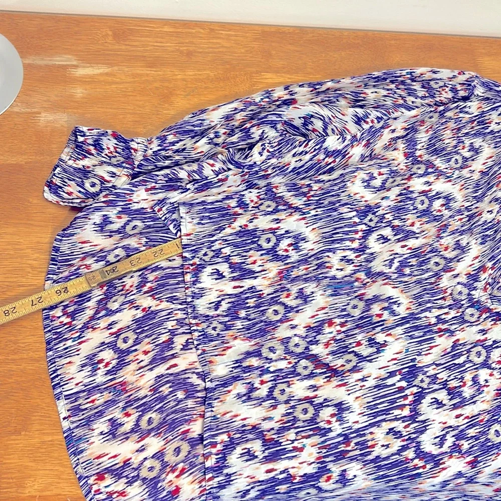 Isabel Marant Étoile yacah Blouse SilkFeather Print Ikat Purple Size 40 (M) - Picture 10 of 13